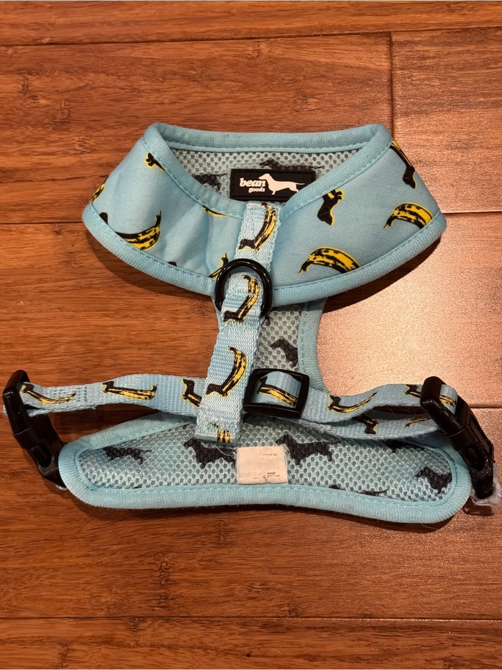 Bean Goods Blue Banana Print Dog Harness